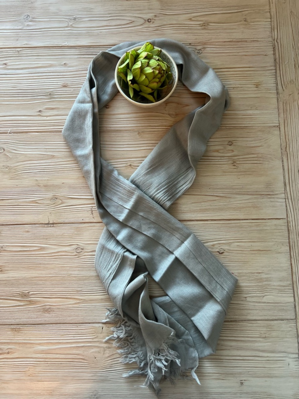 Eskandar Cashmere Silk Scarf – Greige Oversized Wrap, Neutral Luxury